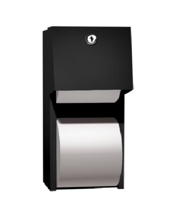 ASI Matte Black Twin Hide A Roll Toilet Paper Dispenser