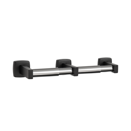 ASI Matte Black Double Roll Toilet Tissue Holder