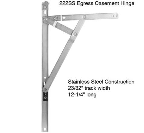 222SS 4 Bar Egress Window Hinge 12-1/4