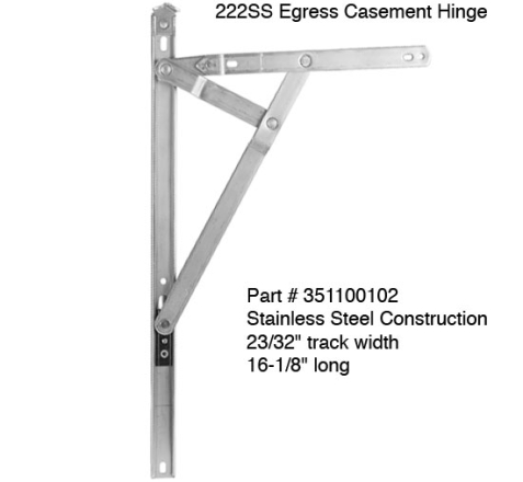 222SS 4 BAR EGRESS WINDOW HINGE-16-1/8"