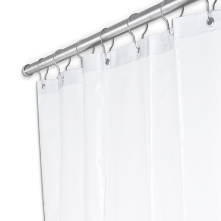 White Fabric Shower Curtain 48" x 72"