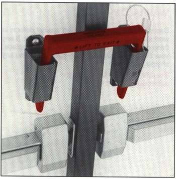 Security Latch Touch Bar Double Door L400 5-34 inch wide