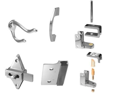 Partition Door Kit Outswing 1" Door & Post Chrome