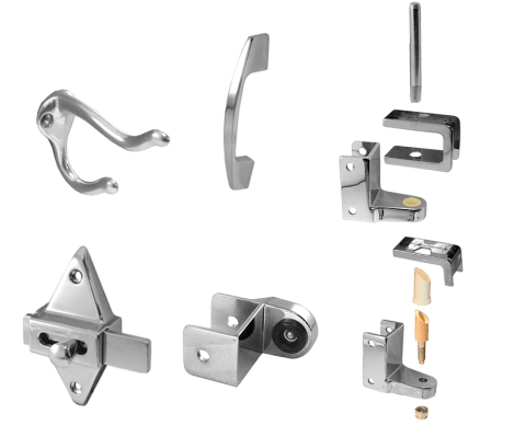Bathroom Door Kit Outswing 7/8" Door & 1-1/4" Post Chrome