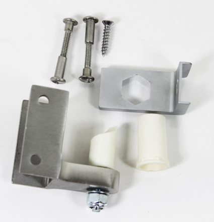 Cast SS Bottom Hinge Assembly For 1" Door, 1-1/4" Pilaster Sq Edge