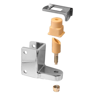 Chrome Plated Bottom Hinge Assembly For 1" Door, 1-1/4" Pilaster Sq
