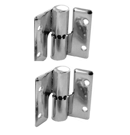 Surface Mounted Hinge Set Lh Out, Rh Inswing Chrome Plated