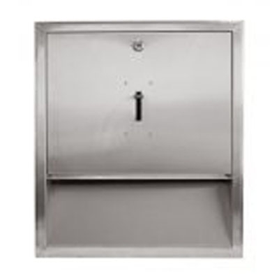Recessed Mounted Seat Cover Dispenser Keyed, 18"x21"x3", Stainless Steel