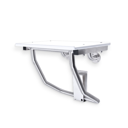 Retractable White Poly Shower Seat