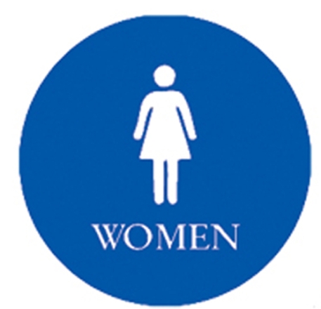 WOMEN'S RESTROOM SIGN BLUE