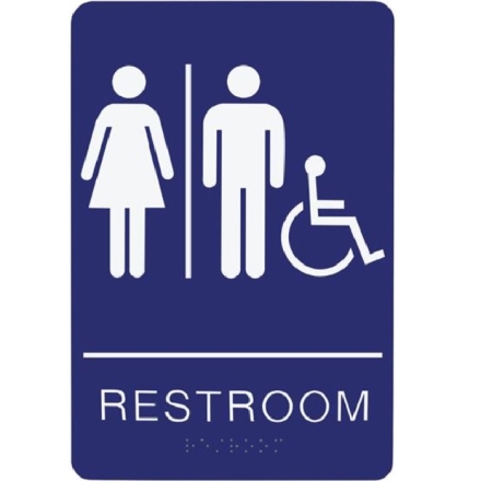 Restroom Sign Blue