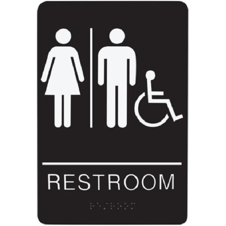Restroom Sign Black