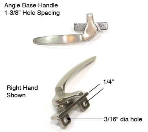 ANGLE BASE 1-3/8" WINDOW HANDLE-1/4" DROP