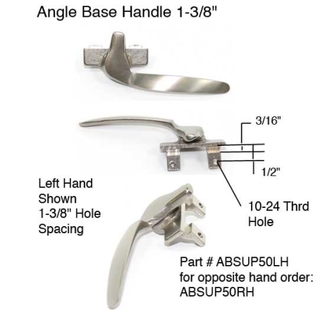 ANGLE BASE 1-3/8" WINDOW HANDLE-1/2" DROP