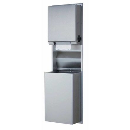 Bobrick Recessed Convertible Paper Towel Dispenser with Waste Receptacle B-3961