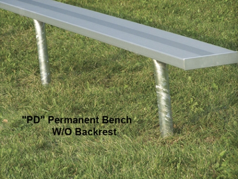 Permanent in Ground Aluminum Bench with out Backrest