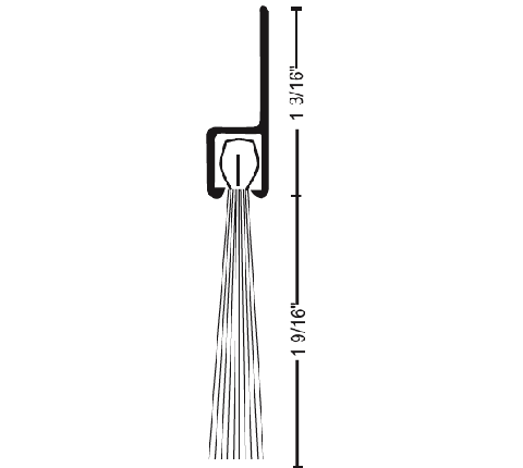 DOOR SWEEP 1-9/16" LONG BRUSH