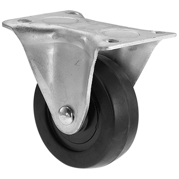 Plate Top Single Wheel Caster - Non Swivel - 3" Wheel