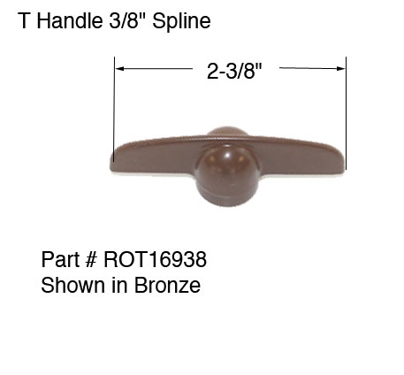3/8" Spline Window Operator T Handle