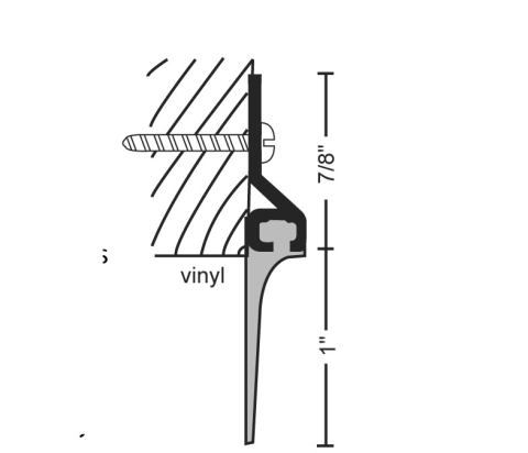 Door Sweep 1" Long Rubber