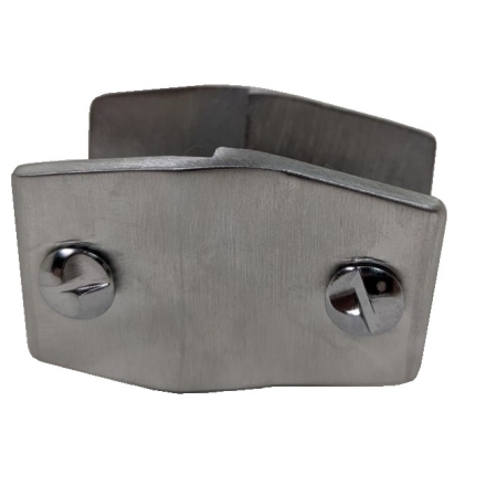 Stainless Steel Plated Alcove Clip Set, 2 Pieces, For 1" To 1-1/4"