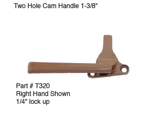 Two Hole 1-3/8" Window Handle 1/4" LOCK UP