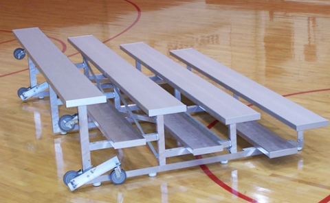 Tip-N-Roll Standard Aluminum Bleacher 4 Row
