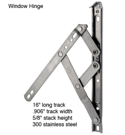 WINDOW HINGE 16" PAIR