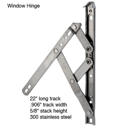 WINDOW HINGE 22" PAIR
