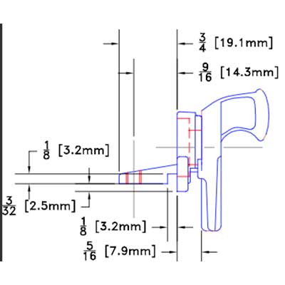 Angle Base Handle 1-3/8 x 9/16